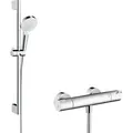 Produktbild: hansgrohe Crometta Vario Brauseset 27812400 weiss/chrom, 65 cm Stange, Ecostat 1001 CL