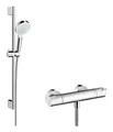 Produktbild: Hansgrohe Crometta Brausesystem Vario mit Ecostat 1001 CL Thermostat und Brausestange 650 mm - Weiß / Chrom - 27812400