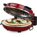 Produktbild: H.Koenig NAPL350 Pizzaofen, Pizza Durchmesser 32 cm, 350 Grad C, Keramik Steinplatte, Aluminum, Rot