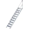 Produktbild: Alu-Treppe 45 Grad 10 Stufen B 600 mm lichte Höhe 2080 mm Ausladung 2341 mm,