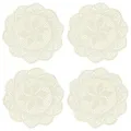 Produktbild: Yizunnu Tischsets im Vintage-Stil, Baumwolle, handgehäkelt, Spitze, Blumenmuster, rund, 30 cm, Beige, 4 Stück
