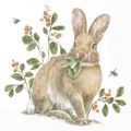 Produktbild: 20 Servietten Garden Bunny Hase kaut Blätter Tiere Garten Natur Ostern 33x33cm