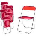 Produktbild: Klappstuhl Pornainen 6er Set Rot, transparent