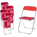 Produktbild: [en.casa] Klappstuhl-Set, Rot, Metall, Kunststoff, 46x74x47 cm, Esszimmer, Stühle, Klappstühle