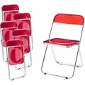 Produktbild: [en.casa] - Klappstuhl Pornainen 6er Set Rot, Transparent