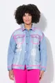 Produktbild: Angel of Style Sommerjacke Jeansjacke oversized Schriftzug Neon-Kanten