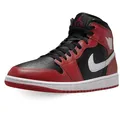 Produktbild: Jordan Men's 1 Mid Black/White-Gym Red (DQ8426 061), Schwarz/Gym Rot/Weiß, 42.5 EU