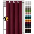Produktbild: Verdunkelungsgardine Ösen Vorhang blickdicht abdunkelnd, Größe und Farbe wählbar,140x175cm,Bordeaux - bordeaux