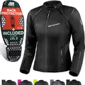 Produktbild: SHIMA RUSH Motorrad Jacke Damen mit Protektoren Textil AIRFORCE Rückenprotektor Wasserdicht Motorradjacke Sommer Motorradkombi Motorradhose Mesh Touren (Schwarz, Frauen, Schutzjacken, Größe XL)