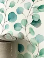 Produktbild: Newroom Tapete Blau Vliestapete Eukalyptus - Mustertapete Floral Türkis Weiß Blätter Pflanzen Eukalyptusblätter Romantisch Blättermuster Aquarell inkl. Tapezier-Ratgeber