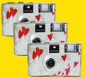 Produktbild: 3 x Sonderposten Einwegkamera Fliegende Herzen MHD 12.2025