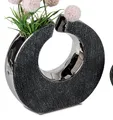 Produktbild: Deko Vase ANTHRAZIT BOGEN H. 18cm B. 19cm silber grau Keramik Formano