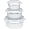 Produktbild: MICRO FAMILY Mikrowellentopf, Starterset 3-teilig, Dose weiß, 3 Töpfe, 3 Deckel