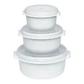 Produktbild: emsa Mikrowellentöpfe-Set MICRO FAMILY 3teilig weiß Mikrowellengeschirr Dosen