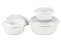 Produktbild: EMSA Mikrowellentopfset Micro Family 0,5/1/1,5 l weiß 3teilig