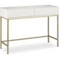 Produktbild: Relaxdays Konsolentisch Metall Holzwerkstoff Gold Weiß mit 2 Schubladen 110 cm x 40 cm x 80 cm 21,1 kg