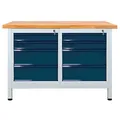 Produktbild: ADB Werkbank lichtgrau, anthrazitgrau 8 Schubladen 120,0 x 60,0 x 84,0 cm