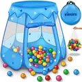 Produktbild: KIDUKU® Kinderzelt Bällebad Babyzelt Spielhaus Spielzelt +100 Bälle +Tasche Blau