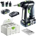Produktbild: Festool Akku-Bohrschrauber C 18 HPC 4,0 I-Set, 18V/4Ah, mit 2 Akkus, Lader, 3 Aufsätzen und Koffer