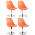 Produktbild: CLP 4er Set Esszimmerstühle Maverick Kunststoff I Lehnstühle Mit Trompetenfuß I Höhenverstellbar Und Drehbar