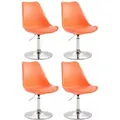 Produktbild: 4er Set Esszimmerstühle Maverick Kunststoff orange chrom