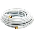 Produktbild: Premium X 12,5m Antennenkabel TV Anschlusskabel HDTV Full HD, 4K Koaxial-Kabel - Vollmetall-Stecker auf IEC-Buchse für digitales Fernsehen und Radio - DVB-T/T2, DVB-C, DVB-S/S2 - Weiß