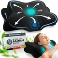 Produktbild: Orthopädisches Nackenstützkissen bei Nackenschmerzen aus hochwertigem Memory Foam - Ergonomisches Nackenkissen - Kopfkissen für Seiten-, Rücken... - Dunkelgrau