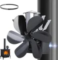 Produktbild: Ofenventilator Kaminventilator 6 Klingen Magnetisch Ofenrohr Verstellbar Leise