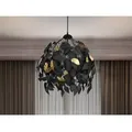 Produktbild: Trio Lighting - Pendelleuchte Leavy Mit Blätter Lampenschirm In Schwarz Gold, Ø 38cm