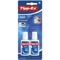 Produktbild: BIC 8871661 Tipp-Ex Rapid, 2 x 25 ml Korrekturflüssigkeit, Korrekturfluid mit Auftragsschwämmchen für präzises Ausbessern