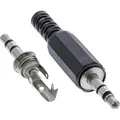 Produktbild: Klinke Stecker zum Löten Version 3,5mm Schwarz Inline Stereo Gerade 1 Stück