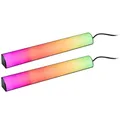 Produktbild: Paulmann LED Leiste Set 2x30cm 0,6W, 24lm, USB, Farbwechsel RGB, dimmbar, schwarz PAUL-78878
