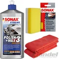 Produktbild: 500ml SONAX XTREME POLISH+WAX 3 HYBRID NPT + SCHWAMM + MICROFASERTUCH