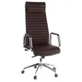 Produktbild: hjh OFFICE 600904 Chefsessel ASPERA 20 Nappaleder Braun/Chrom Bürostuhl mit hoher Rückenlehne