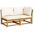 Produktbild: vidaXL Garten Lounge Set 2-TLG., Gartenmöbel mit Kissen Latten-Design, Sitzgruppe für Garten Terrasse, Modular Sofa Garnitur, Massivholz Akazie