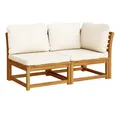 Produktbild: vidaXL Sofaelement 2-tlg. Garten-Lounge-Set mit Kissen Massivholz (1 St)
