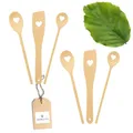 Produktbild: 2x HOFMEISTER® 3-teiliges Koch-Set mit Herz, 30 cm, robust aus Buchenholz, handgefertigt in Europa, 2x Kochlöffel & 1x Pfannenwender, keine Kratzer im Topf, Geschenk mit Herz für Verliebte