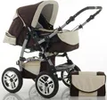 Produktbild: Kinderwagen-Set Flash 2 in 1 in Braun-Creme - 14 Teile - in 18 Farben erhältlich