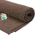 Produktbild: NYVI Badematten Set 2 teilig NYVISpa Chenille 45x50 + 50x80 cm Taupe Badematte & WC-Vorleger - Badezimmerteppich Set - rutschfest, Saugfähig, Schnell Trocknend, Fußbodenheizung geeignet, Oeko-TEX