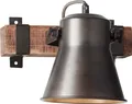 Produktbild: Brilliant Wandleuchte Spotstrahler Plow Schwarz/Holz max. 10W E27 schwenkbar