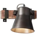 Produktbild: Brilliant Plow Wandspot Strahler Leuchte Vintage Rustikal Holz dimmbar E27 Stahl