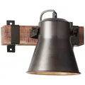 Produktbild: Brilliant Wandleuchte Spotstrahler Plow Schwarz/Holz max. 10W E27 schwenkbar