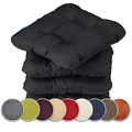 Produktbild: sunnypillow 4er Set Stuhlkissen 45x45 cm Bequeme 8cm Polsterauflage Auflage für Stühle/Bänke in Haus und Garten Sitzkissen Sitzauflage Gartenkissen viele Farben zur Auswahl Schwarz