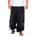 Produktbild: KUNST UND MAGIE Haremshose Kunst&Magie Haremshose bunte Muster Hippie Hose Blume des Lebens grau|schwarz S/M