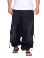 Produktbild: Kunst und Magie Trendige Haremshose Bunte Muster Goa Hippie Hose, Größe:S/M, Farbe:Schwarz/Grau