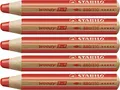 Produktbild: STABILO - Buntstift, Wasserfarbe & Wachsmalkreide - woody 3 in 1-5er Pack - carminrot