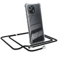 Produktbild: EAZY CASE Handykette kompatibel mit Xiaomi Mi 11 / Mi 11 5G Handyhülle mit Umhängeband, Handykordel mit Schutzhülle, Silikonhülle, Hülle mit Band, Stylische Kette mit Hülle für Smartphone, Schwarz