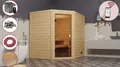 Produktbild: Karibu Sauna Innensauna Heimsauna MILA 6 Sparset 196x170 cm inkl. 9kw Ofen mit HUUM Wifi (App fähig) Steuerung