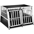 Produktbild: tectake® Hundetransportbox doppel mit schräger Rückwand mit schützenden Kunststoffecken - Schwarz