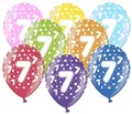 Produktbild: 10 kunterbunte Luftballons 7. Geburtstag Made in EU Metallic 30cm Dekoballons 7 Geburtstag Mädchen Junge Party Balloon Dekoration Luftballons 7 Ballon Zahl 7